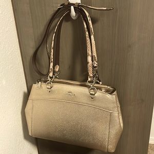 Coach metallic rose gold carryall